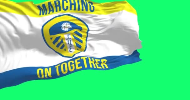 Leeds Październik 2022 Flaga Leeds United Macha Leeds United Football — Wideo stockowe