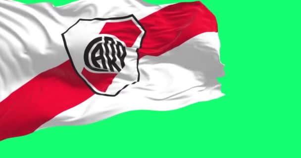 Μπουένος Άιρες Οκτώβριος 2022 Σημαία Του Ποταμού Πλάκα Κυματίζει River — Αρχείο Βίντεο
