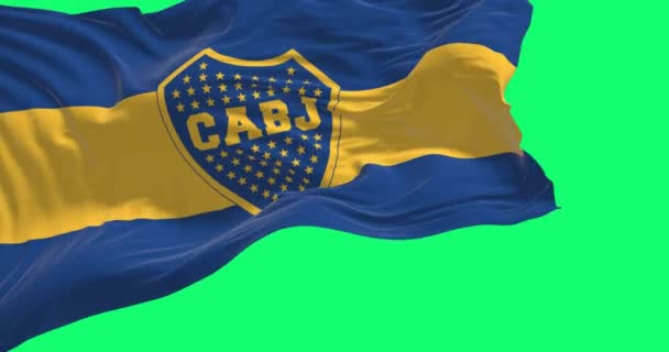 Μπουένος Άιρες Οκτώβριος 2022 Σημαία Boca Juniors Κυματίζει Boca Juniors — Αρχείο Βίντεο