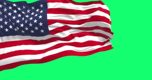 Εθνική Σημαία Των Ηνωμένων Πολιτειών Της Αμερικής Κυματίζει Στον Άνεμο — Αρχείο Βίντεο