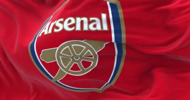 Londra Regno Unito Maggio 2022 Bandiera Dell Arsenal Football Club — Video Stock