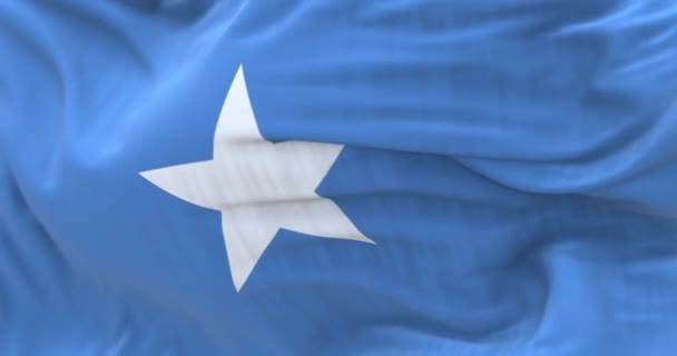 Dettaglio Della Bandiera Nazionale Somala Sventola Nel Vento Repubblica Federale — Video Stock