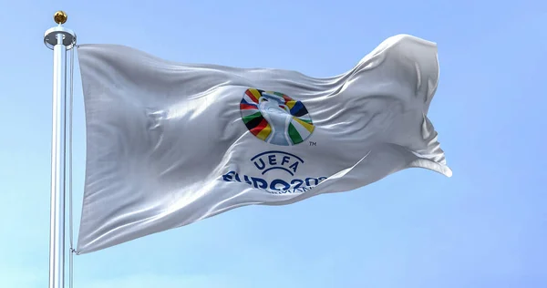 Berlin October 2022 Flag Uefa Euro 2024 Flying 17Th Edition — Stock Photo, Image
