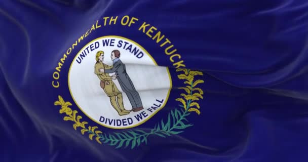 Bendera Kentucky Melambai Kentucky Adalah Sebuah Negara Bagian Wilayah Tenggara — Stok Video