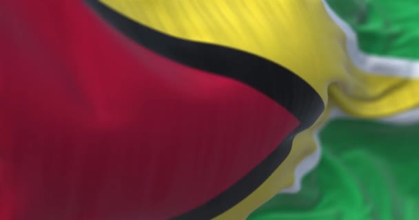 Guyana Bandera Nacional Ondeando República Cooperativa Guyana País Sudamericano Fondo — Vídeos de Stock