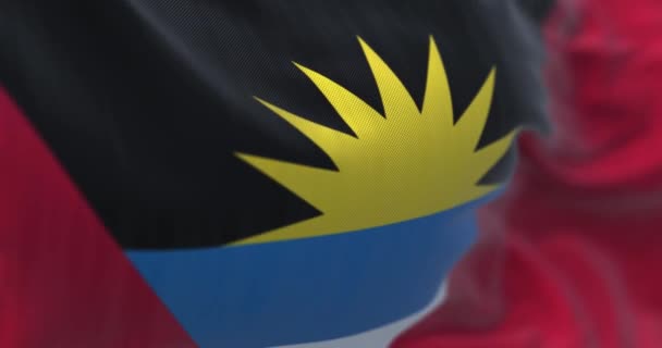 Antigua Och Barbuda Viftar Med Flaggan Antigua Och Barbuda Östat — Stockvideo
