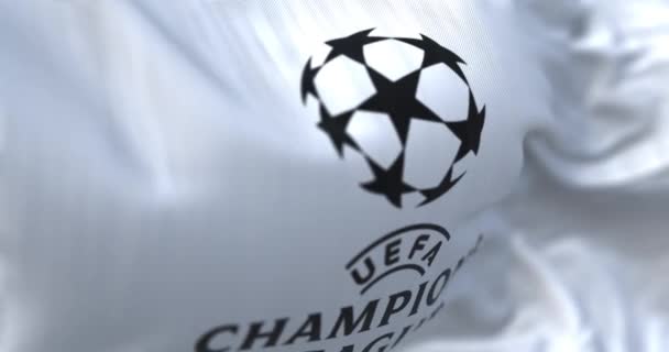 Istanbul Jan 2023 Uefa Champions League Flag Waving European Football — Stockvideo