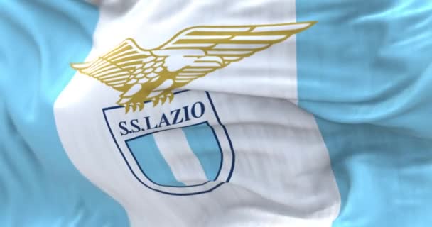 Rome Italy July 2022 Detail Lazio Flag Waving Lazio Professional — Wideo stockowe