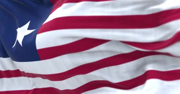 Detail Liberia National Flag Waving Republic Liberia West African State — Video