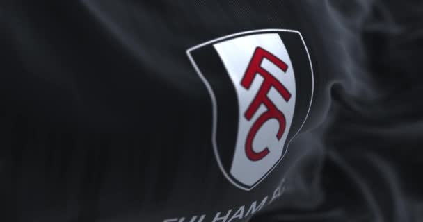 Londra Ngiltere Ocak 2023 Fulham Futbol Kulübü Bayrağı Dalgalanıyor Londra — Stok video