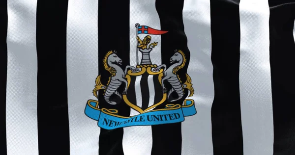 Newcastle Jan 2023 Fabric Background Newcastle United Flag Waving Illustration — Stock Photo, Image