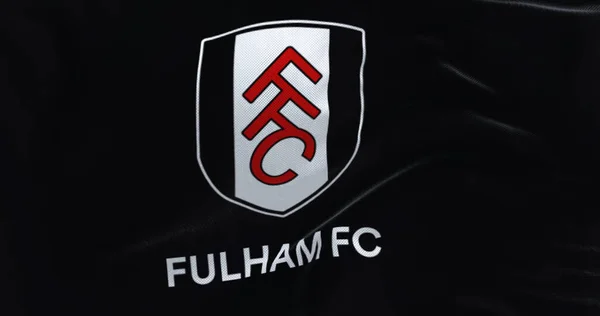 London Egyesült Királyság Jan 2023 Fulham Labdarúgó Klub Zászlója Integet — Stock Fotó
