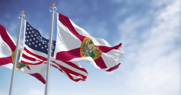 플로리다와 미국은 깃발을 흔들었다 플로리다 Florida 남동부의 주이다 렌더링 애니메이션 — 비디오