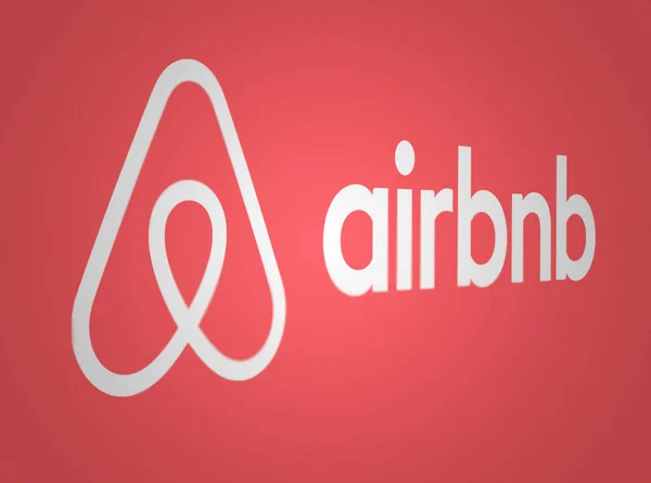 San Francisco Marzo 2023 Logo Airbnb Sobre Fondo Rojo Airbnb —  Fotos de Stock