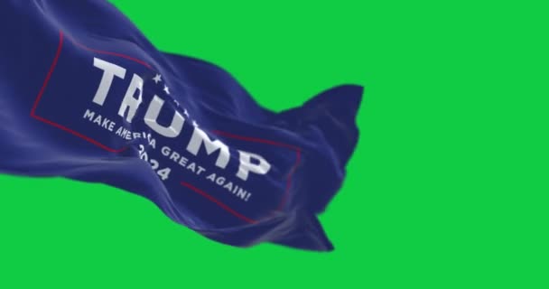 Ουάσιγκτον Ηπα Μαρ 2023 Trump 2024 Προεδρική Προεκλογική Εκστρατεία Σημαία — Αρχείο Βίντεο