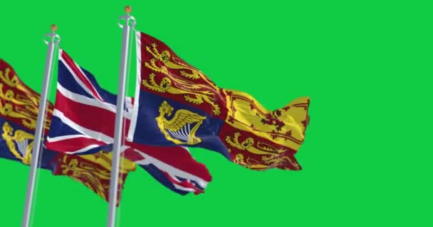Londra Ngiltere Nisan 2023 Birleşik Krallık Kraliyet Standartları Ngiltere Bayrakları — Stok video