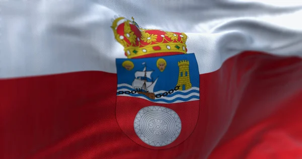 Detalj Kantabriens Flagga Viftar Vinden Kantabrien Autonom Region Spanien Vita — Stockfoto