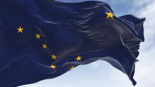 Alaska Statliga Flaggan Vinkar Vinden Stor Dipper Och Polaris Mörkblå — Stockvideo