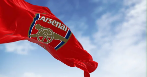 London Inggris Mei 2023 Bendera Arsenal Football Club Melambai Pada — Stok Foto