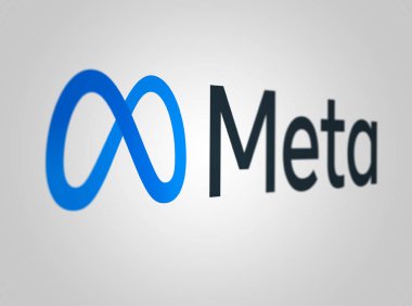Menlo Park, ABD, Mayıs 2023: Beyaz arka planda Meta Platformları logosu. Amerikan çokuluslu teknoloji holdingi. İllüstrasyon başyazısı. Seçici odak