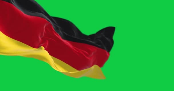 Germania Bandiera Nazionale Sventola Isolato Uno Sfondo Verde Animazione Rendering — Video Stock