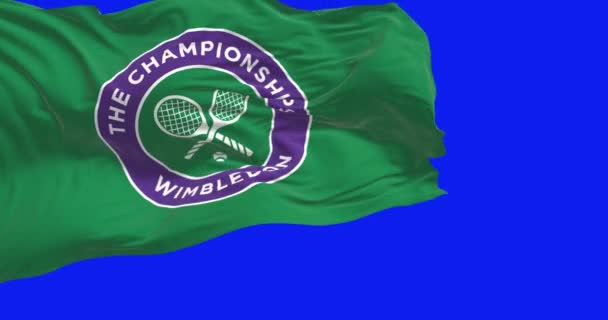 Londres Reino Unido Mayo 2023 Wimbledon Championships Flag Waving Wind — Vídeos de Stock