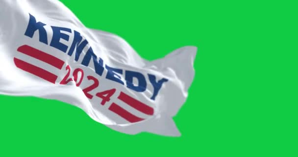Ουάσιγκτον Ηπα Απριλίου 2023 Kennedy 2024 Σημαία Της Προεκλογικής Εκστρατείας — Αρχείο Βίντεο