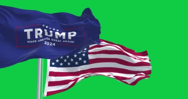 Arlington Estados Unidos Marzo 2023 Campaña Electoral Trump Con Banderas — Vídeo de stock