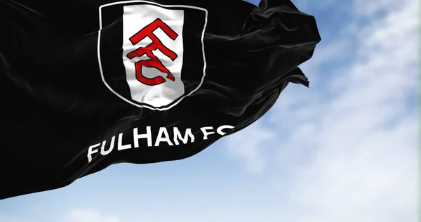 London Jan 2023 Vlag Van Fulham Football Club Zwaaiend Professionele — Stockfoto
