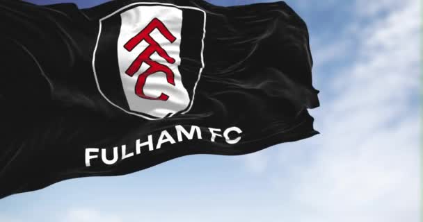 Londen Verenigd Koninkrijk Januari 2023 Fulham Football Club Vlag Zwaaiend — Stockvideo