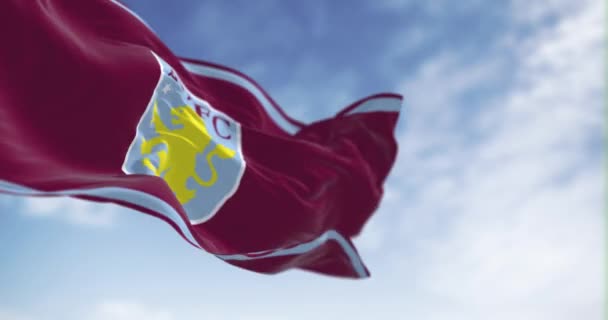 Birmingham Feb 2023 Aston Villa Football Club Flag Waving English — Stock Video