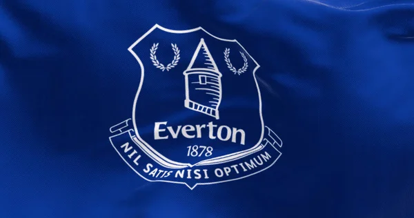 Liverpool Reino Unido Mayo 2023 Primer Plano Bandera Del Everton —  Fotos de Stock
