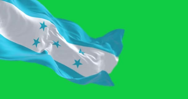 Drapeau Honduras Agitant Sur Fond Vert Symbole Fierté Nationale Identité — Video