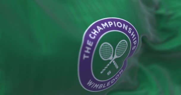 Londres Royaume Uni Mai 2023 Drapeau Wimbledon Brandissant Grand Tournoi — Video