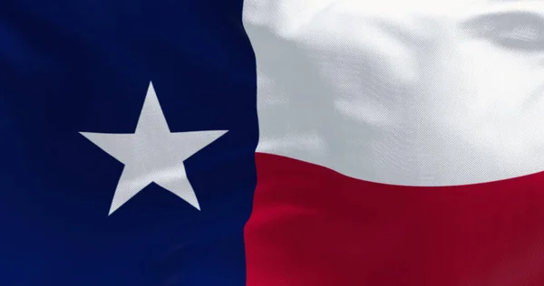 Close Van Texaanse Vlag Wapperend Wind Blauwe Verticale Streep Met — Stockfoto