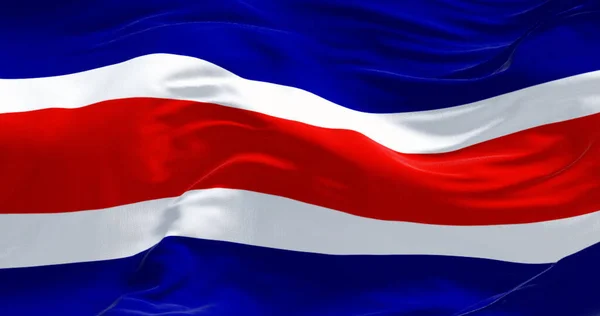 Bandeira Civil Costa Rica Acenando Vento Listras Horizontais Azuis Brancas — Fotografia de Stock