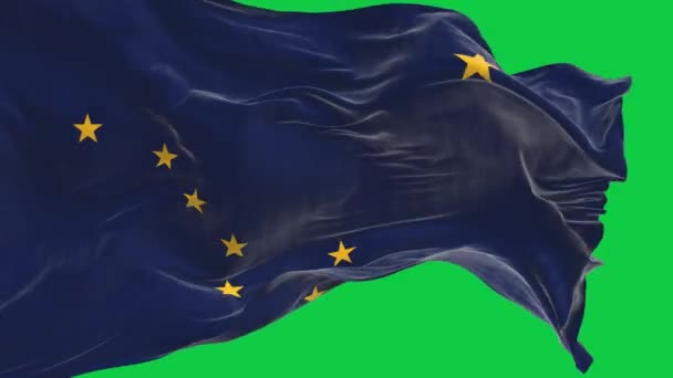 Alaska Statliga Flaggan Viftar Vinden Isolerad Blå Skärm Stor Dipper — Stockvideo