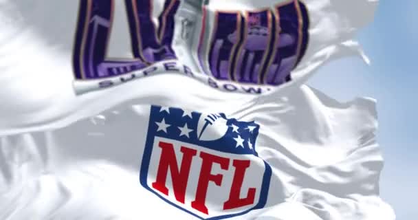Paradise Septiembre 2023 58Th Super Bowl Nfl Banderas Ondeando Juego — Vídeos de Stock