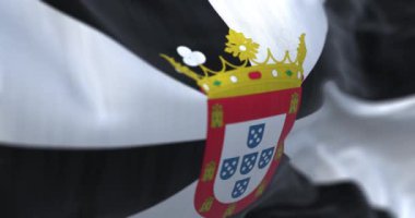 Açık bir günde, Belçika bayrağının yakın çekimi. Üç eşit dikey şerit: siyah, sarı ve kırmızı. Kusursuz 3 boyutlu animasyon. Yavaş çekim döngüsü. Seçici odaklanma. 4k