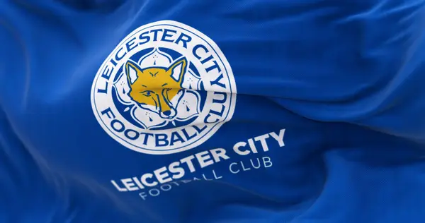 Leicester Sept 2023 Close Leicester City Flag Waving English Football — Stock Photo, Image