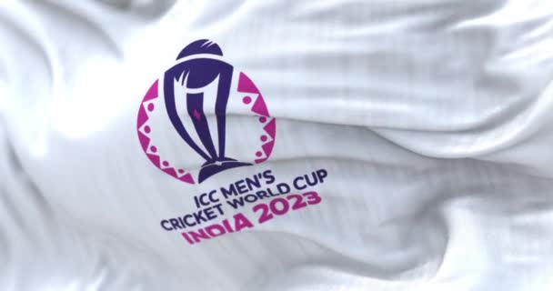 Ahmedabad Ottobre 2023 Primo Piano Della Coppa Del Mondo Cricket — Video Stock