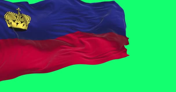 리히텐슈타인 국기가 배경에 흔들리고 있습니다 원활한 렌더링 애니메이션 크로마 4K는 — 비디오