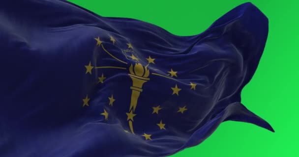 アルゼンチンの国旗が緑色のスクリーンに映し出されている スレルブルーとホワイトの水平バンド 5月の太陽 シームレス3Dレンダリングアニメーション クロマキー スローモーションループ 4Kについて 選択的なフォーカス — ストック動画
