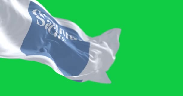Nowy Jork Usa 2023 Flaga Banku Goldman Sachs Falująca Zielonym — Wideo stockowe