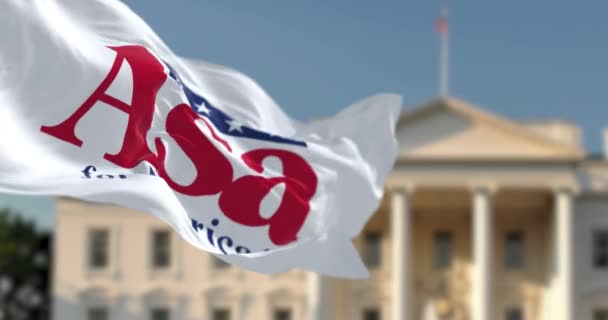 Bentonville June 2023 Asa Hutchinson 2024 Προεδρική Σημαία Εκστρατεία Κυματίζει — Αρχείο Βίντεο