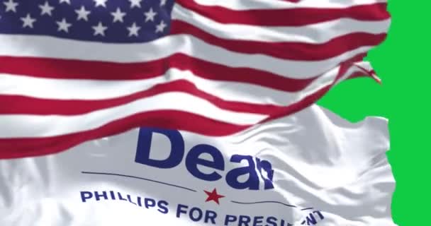 Excelsior Oct 2023 Dean Phillips För Presidentflaggan Och Den Amerikanska — Stockvideo