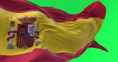 Portekiz bayrakları yeşil ekranda Avrupa Birliği bayraklarıyla dalgalanıyor. Demokrasi ve politika. Kusursuz 3D canlandırma animasyonu. Krom anahtar. Alfa kanalı. Yavaş çekim döngüsü. 4 bin. Seçici odak