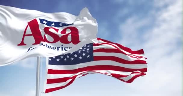 Bentonville Usa Juni 2023 Asa Hutchinson 2024 Presidentens Kampanjflagga Viftar — Stockvideo
