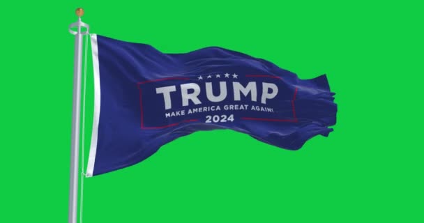 Арлингтон Сша Окт 2023 Флаг Избирательной Кампании Дональда Трампа Висит — стоковое видео