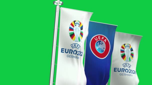 Berlino Ottobre 2023 Striscioni Verticali Del Campionato Europeo Calcio Uefa — Video Stock